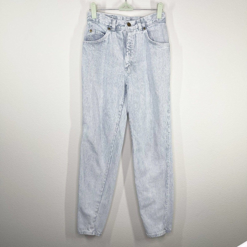 Levi's Denim Railroad‎ Stripe Tapered Leg Jeans Sz 9 Junior Light Wash Pockets